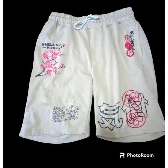 Brooklyn Cloth Other - Brooklyn Cloth Mfg Co Fleece Shorts The Knit Short Beige Asian Print Mens Small